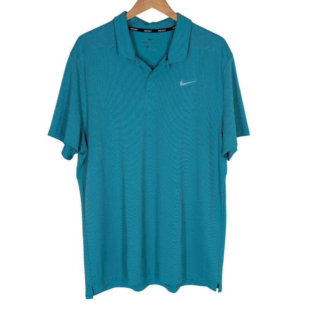 Nike Polo Shirt Mens 2XL Aeroreact Momentum Short Sleeve Golf Polo Kelly Green